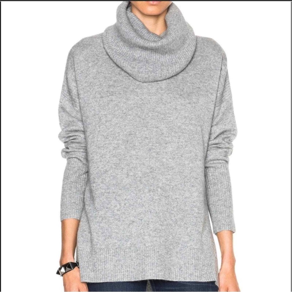 DVF Diane Von Furstenburg Ahiga Slim 2 Cashmere Heather Gray Sweater Turtleneck